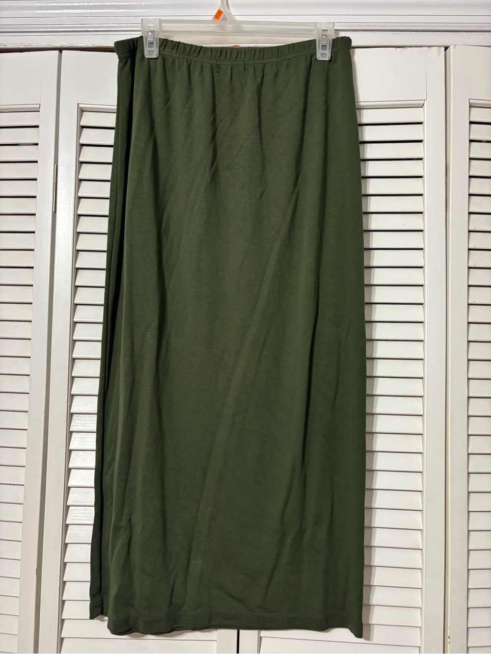 Olive Green Maxi Skirt with Comfortable Elastic Waist